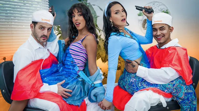 A Little Slut and Her Dirty Stepmom Swapping Cocks at Work - Swappz Singles - 1558